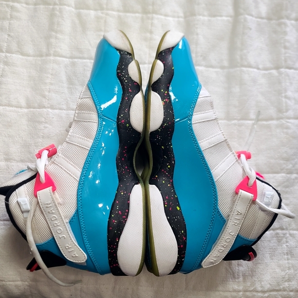 2019 Jordan 6 Rings Blue Fury Cyber size 8  Hightop - Picture 5 of 16